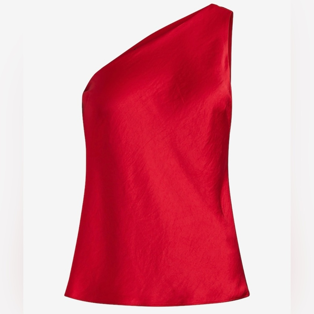 Express Satin One Shoulder Top